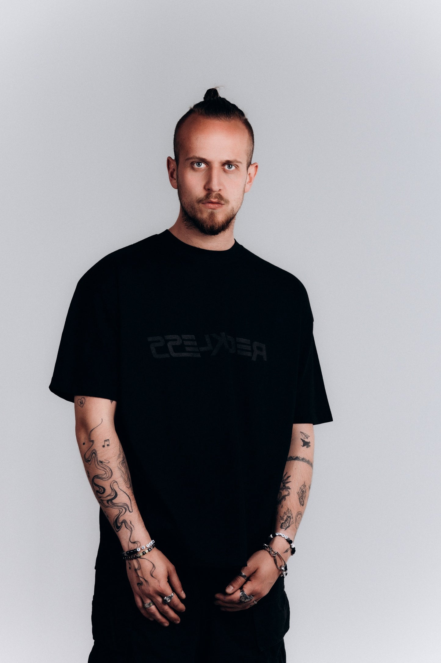 RECKLESS Mirrored Wordmark Tee Black