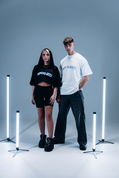 RECKLESS Coloured Wordmark Tee White