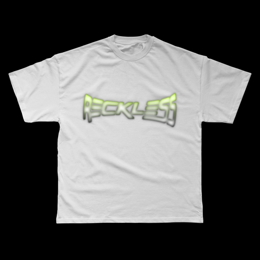 RECKLESS Blurred Wordmark Tee White
