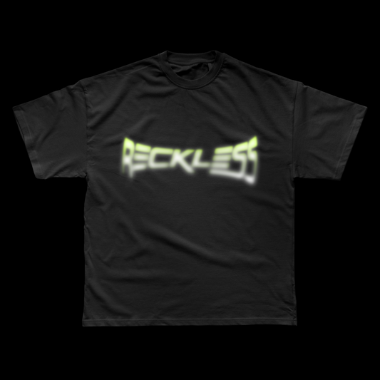 RECKLESS Blurred Wordmark Tee Black