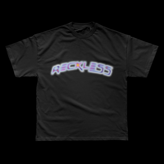 RECKLESS Coloured Wordmark Tee Black