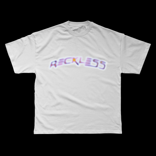 RECKLESS Coloured Wordmark Tee White