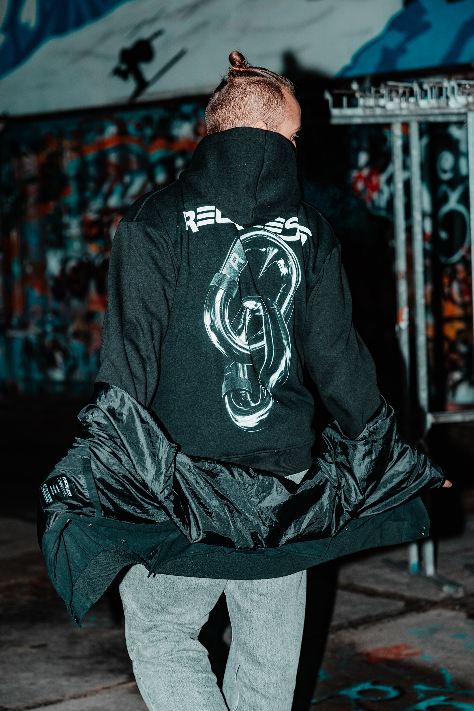 Black reckless hoodie sale