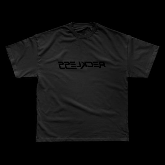 RECKLESS Mirrored Wordmark Tee Black